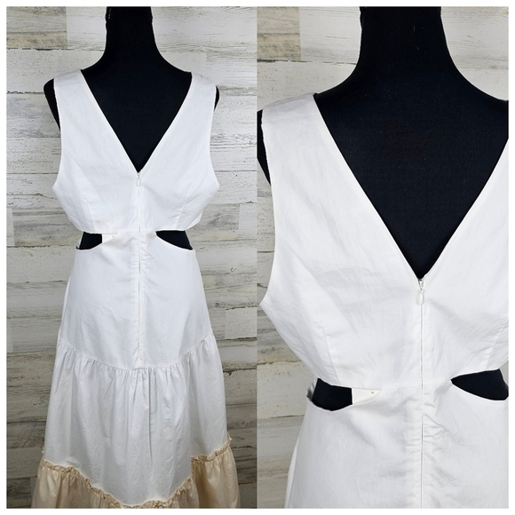 Endless Rose Twist Front Side Cutout Maxi Dress Large Cotton Cottagecore NWT - Picture 11 of 16